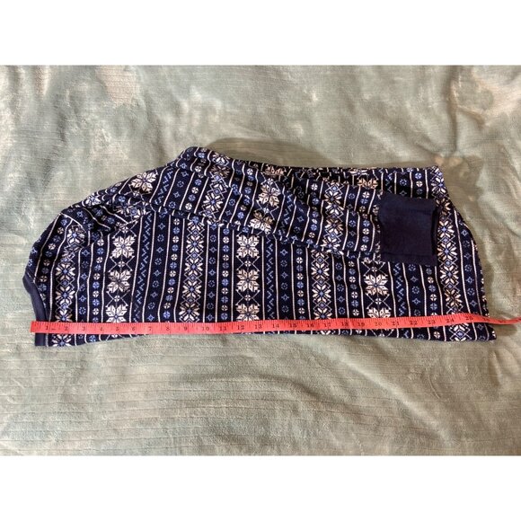 Nautica Womens L Pajama Set Navy White Winter Button Henley Top Drawstring Pants - Picture 8 of 11